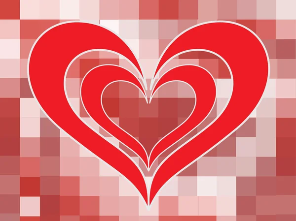 Mozaika pozadí s romantickým srdcem — Stockový vektor