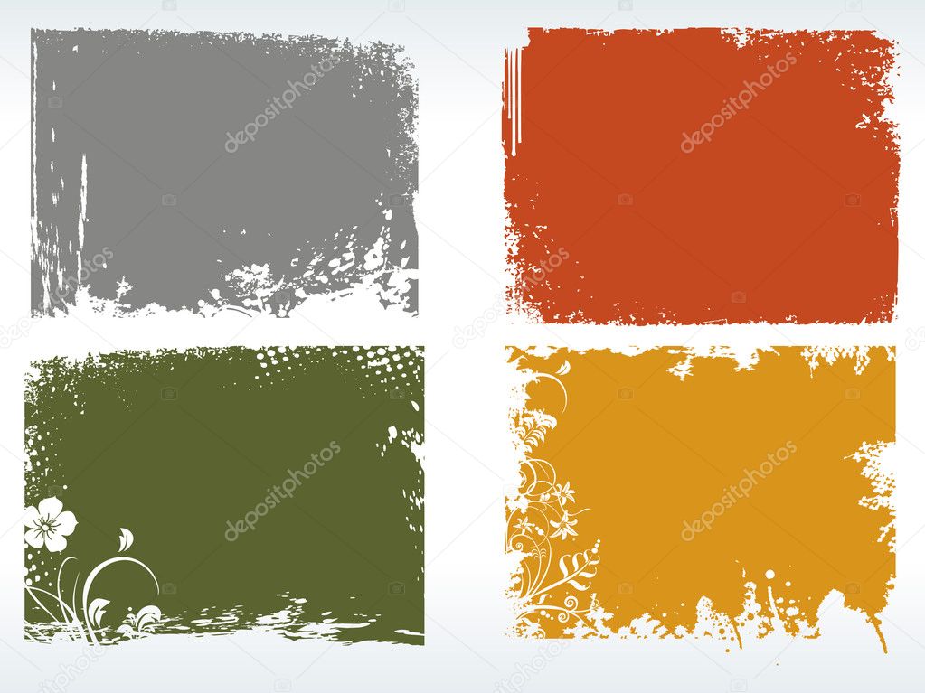 Illustration of colorful grungy frames