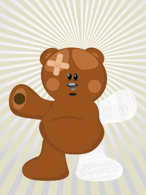 Injured taddy bear background clipart