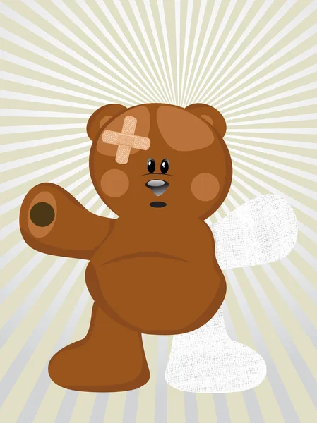 Zraněný Tadeáš medvěd pozadí — Stockový vektor