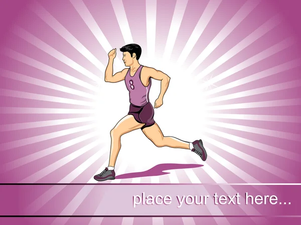 Athletic man running illustration — Stock Vector