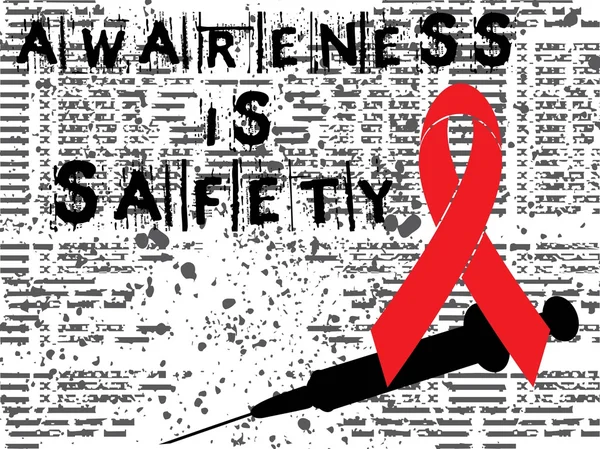 Awairness はエイズからの安全性です。 — ストックベクタ