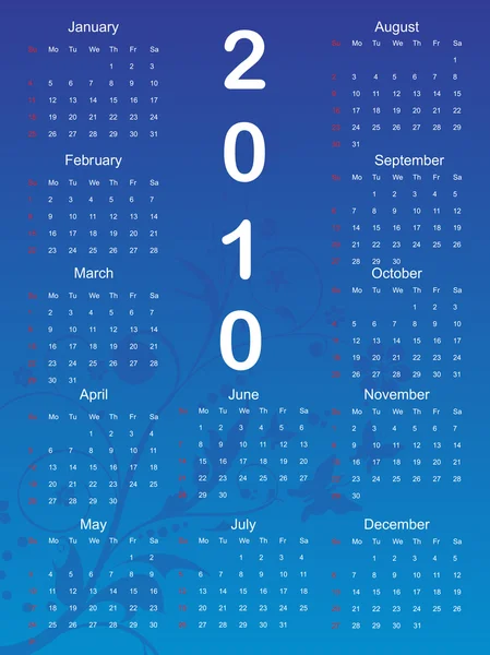 El patrón romántico de calendario para un nuevo año — Vector de stock