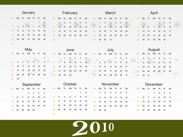 Romantyczny wzór kalendarz na nowy rok — Wektor stockowy