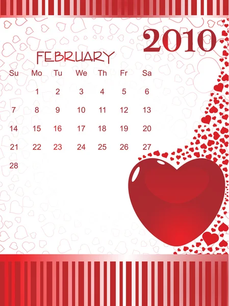 Yeni yıl için romantik desen takvimi — Stok Vektör