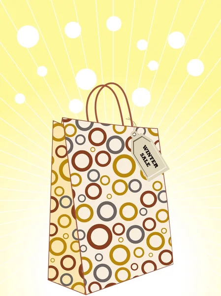 Vector shopping bag with tag — Stock Vector