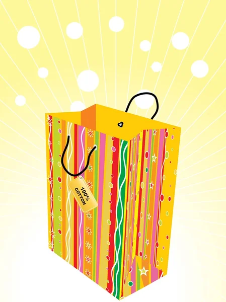 Shopping bag vettoriale con etichetta — Vettoriale Stock