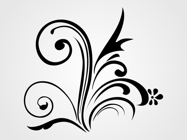 Векторный красивый дизайн черной татуировки
