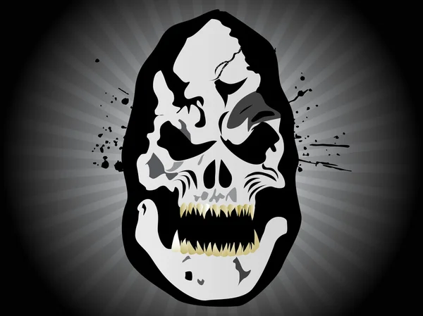 Masque halloween grunge sur fond de rayons — Image vectorielle
