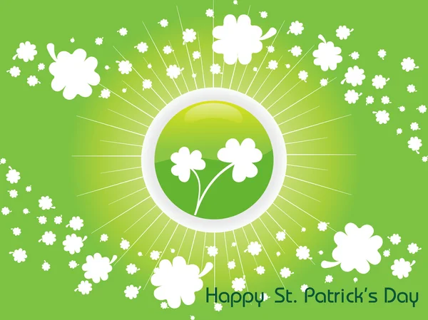 Rays background with shamrock — Stock Vector