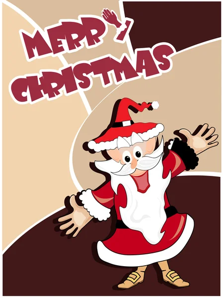 Hintergrund mit Cartoon Weihnachtsmann — Stockvektor