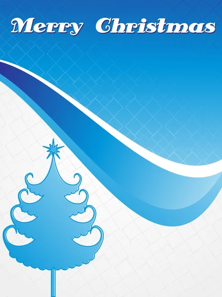 Arbre de Noël bleu isolé avec fond — Image vectorielle