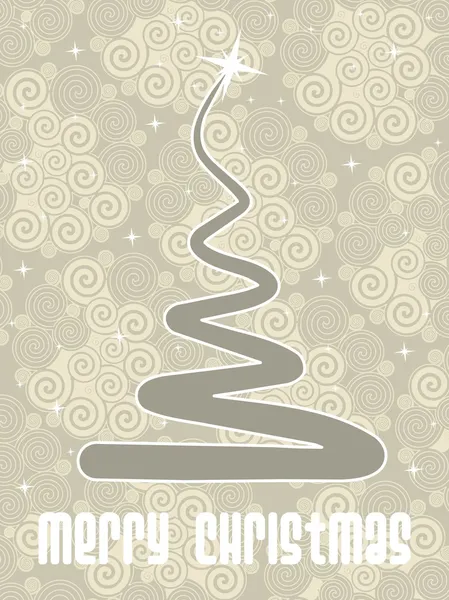 Spirale Hintergrund mit Weihnachtsbaum — Stockvektor