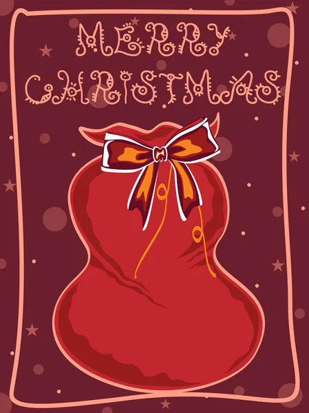 Sfondo di Natale con sacchetto regalo — Vettoriale Stock
