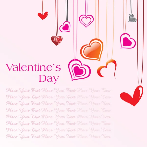 Background with hanging heart — Stock Vector