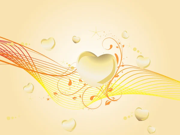 Valentines shining heart, banner — Stock Vector