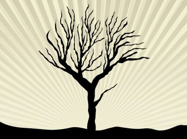 Vector silhouette of a tree clipart