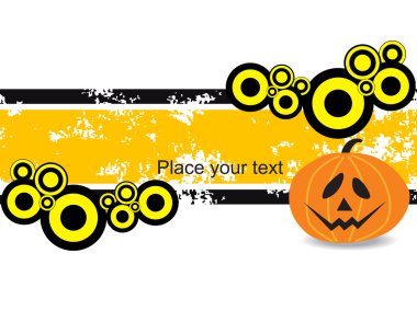 Grungy banner with pumpkin clipart