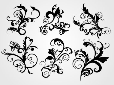 Illustration swirl design tattoos clipart