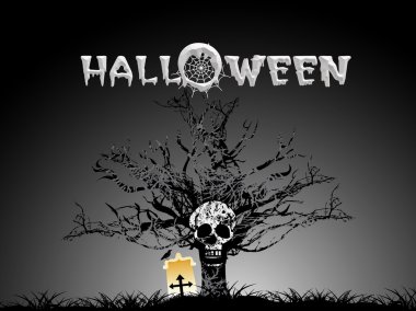 Halloween background with scary object clipart