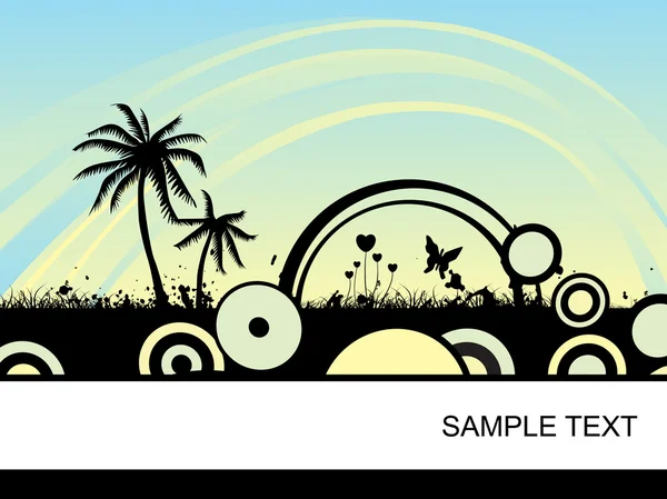 Fond abstrait avec palmier — Image vectorielle