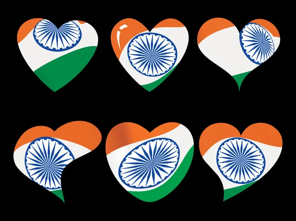 Set di icone del cuore nel colore della bandiera — Vettoriale Stock