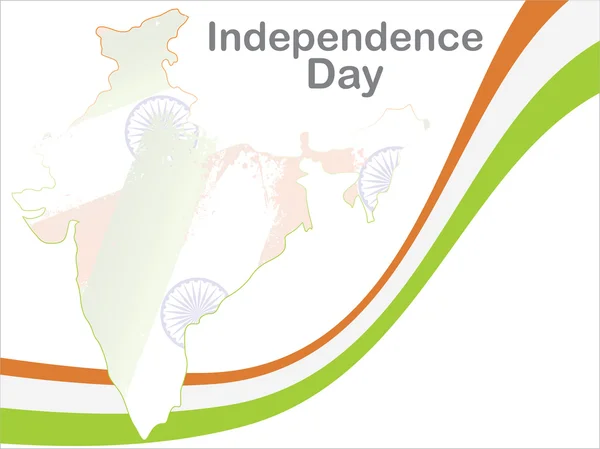 Ινδία χάρτη, ρίγες στο χρώμα σημαία — Διανυσματικό Αρχείο