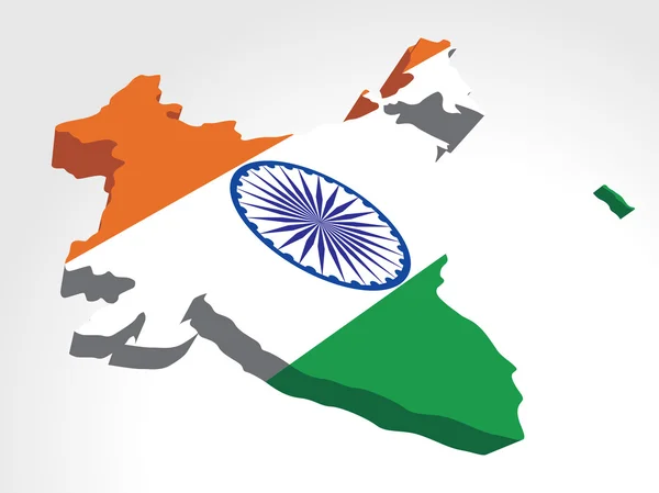 Arrière-plan avec carte indienne 3D isolée — Image vectorielle