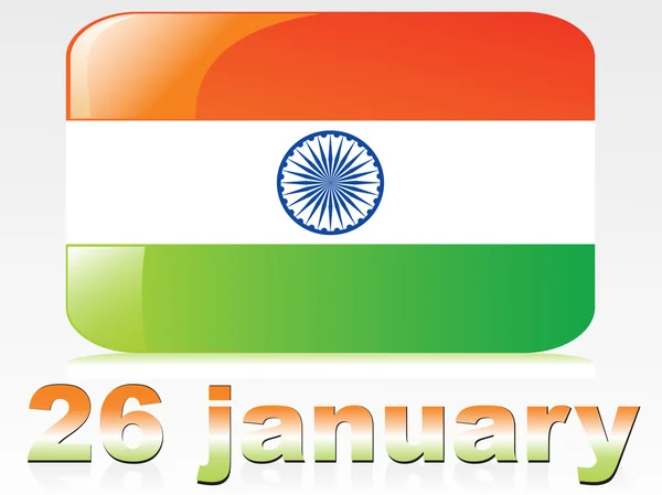 26 enero con bandera aislada en gris — Archivo Imágenes Vectoriales