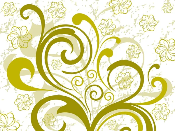 Green floral design background — Stock Vector