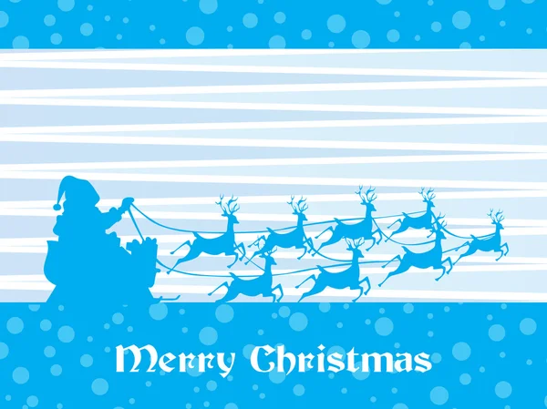 Feliz Navidad con silueta de reno — Vector de stock