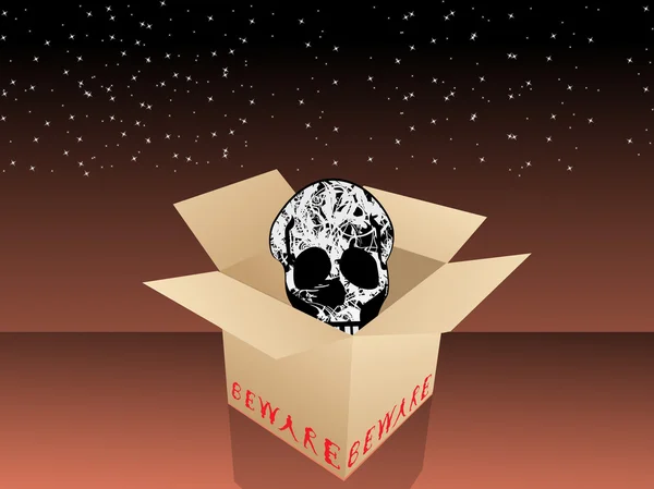 Boîte isolée en carton dans le crâne — Image vectorielle