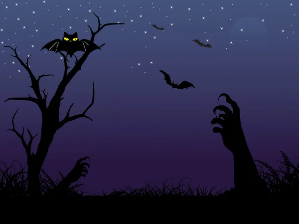 Vektorové strašidelné halloween pozadí — Stockový vektor