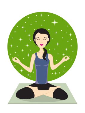 Girl doing yoga with background clipart