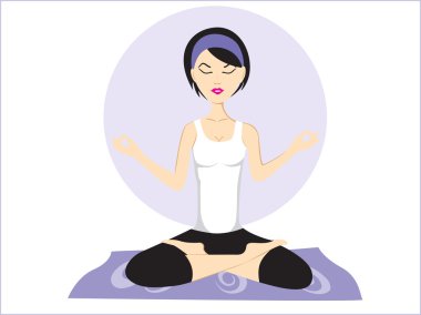 Vector illustration of yoga pose clipart