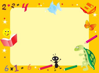 Yellow abstract frame for kid clipart