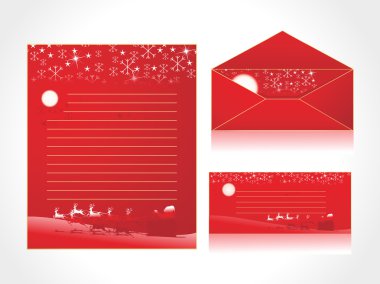 Xmas letter head and envelope in pink clipart