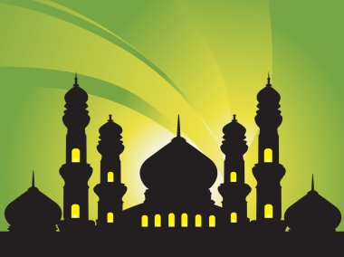 Abstract background with mosque clipart