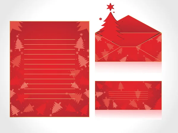 Enveloppe de Noël et en-tête de lettre — Image vectorielle