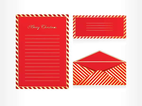 Xmas envelope and letter head — Stock Vector