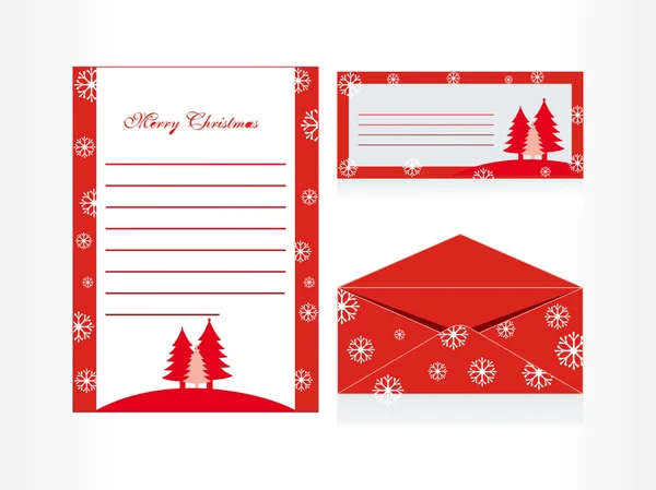 圣诞信封和信头 — 图库矢量图片
