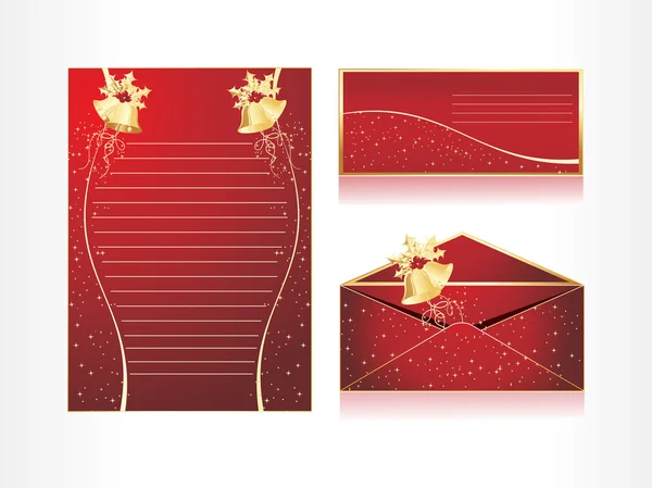Enveloppe de Noël et en-tête de lettre — Image vectorielle