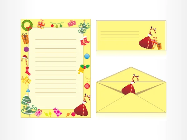 Xmas envelope and letter head — Stock Vector