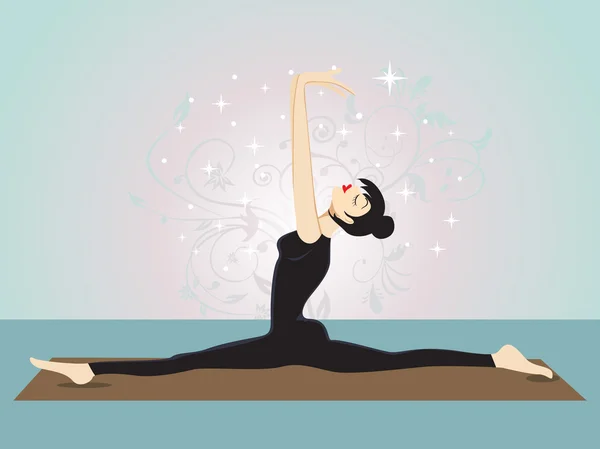 Ilustración de pose de chica yoga — Vector de stock