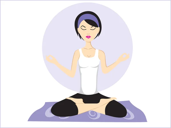 Ilustración vectorial de pose de yoga — Vector de stock