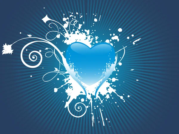 Coeur design rétro avec grunge elemen — Image vectorielle