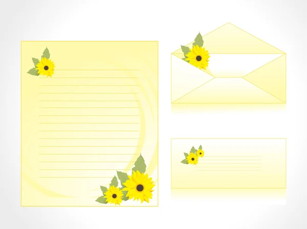 Carta amarela de fundo floral —  Vetores de Stock