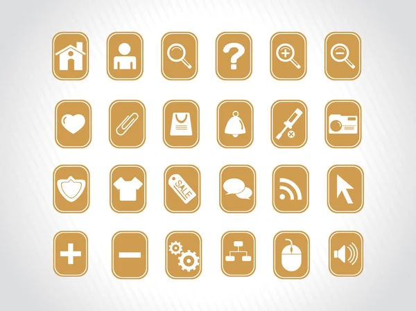 Petites icônes jaunes à usages multiples — Image vectorielle