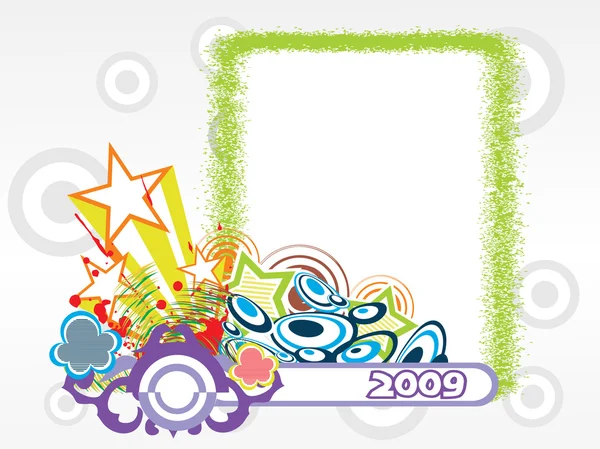 År 2009 kreativa ram design1 — Stock vektor