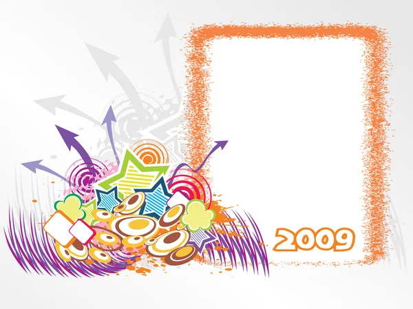 Año 2009 diseño del marco creativo7 — Vector de stock